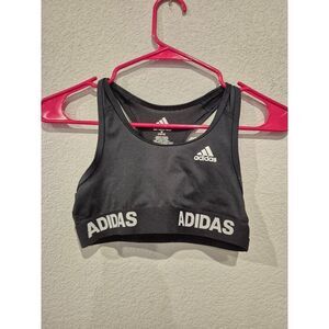 Adidas Girl's Size Medium(10/12) Racerback Sports Bra Black
